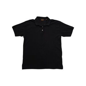 Vintage Eddie Bauer Polo Shirt Men's L Black 90s Short Sleeve Cotton